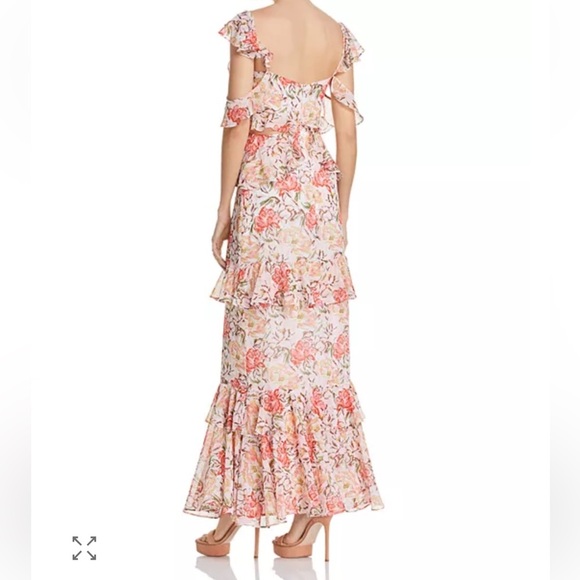 BNWT WAYF Milan Ruffled Cutout Maxi Dress - Picture 2 of 8